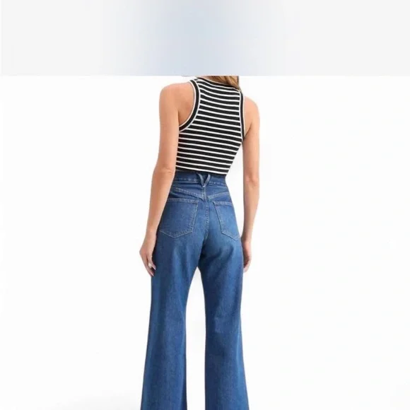 Women's Blue Wide-Leg Jeans - Picture 2 of 2